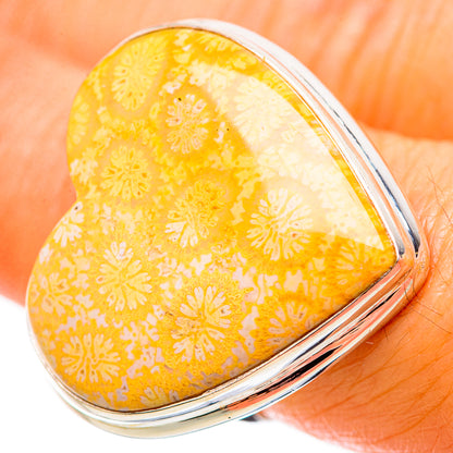 Large Fossil Coral Ring Size 7.25 (925 Sterling Silver) RING135737