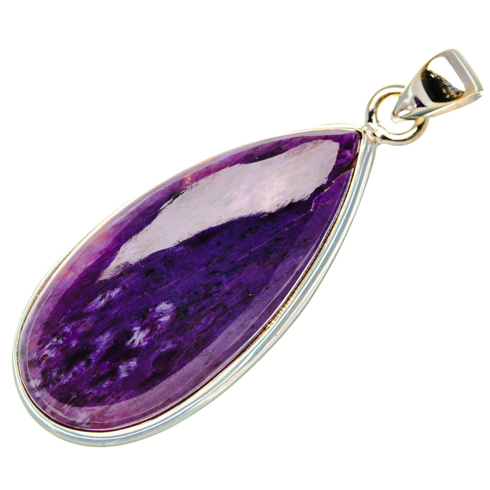 Charoite Pendant 1 7/8" (925 Sterling Silver) PD37562