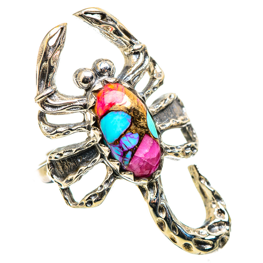 Ana Silver Co Kingman Pink Dahlia Turquoise Ring Size 7.5 (925 Sterling Silver)