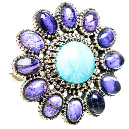 Large Larimar, Tanzanite Ring Size 7.25 (925 Sterling Silver) RING136530