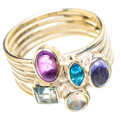 Amethyst, Tanzanite, Blue Topaz, Aquamarine Ring Size 7 (925 Sterling Silver) RING136377