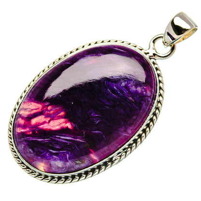 Charoite Pendant 1 7/8" (925 Sterling Silver) PD37367