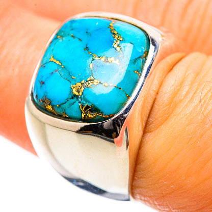 Blue Copper Composite Turquoise Ring Size 7 (925 Sterling Silver) RING135477