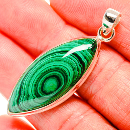 Malachite Pendant 2" (925 Sterling Silver) PD36860