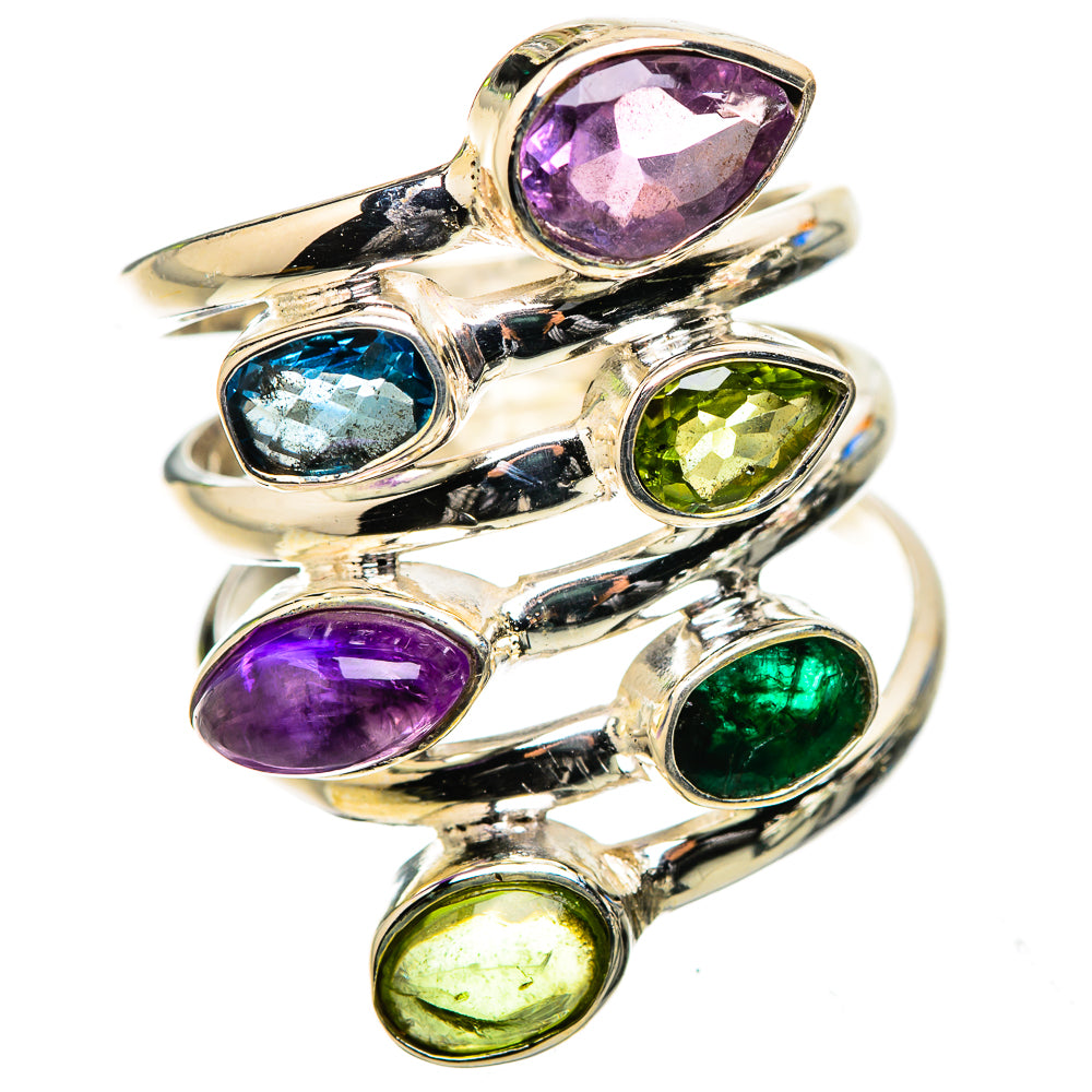 Ana Silver Co Amethyst, Peridot, Blue Quartz Ring Size 8.25 (925 Sterling Silver)