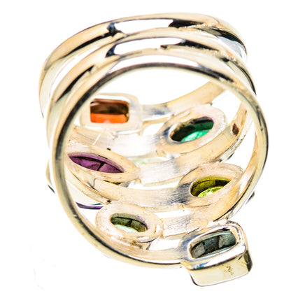 Garnet, Amethyst, Emerald, Peridot, Blue Topaz Ring Size 7.25 (925 Sterling Silver) RING135490