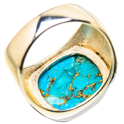 Blue Copper Composite Turquoise Ring Size 8 (925 Sterling Silver) RING134656