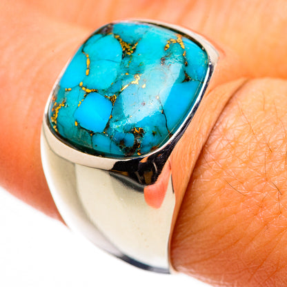 Blue Copper Composite Turquoise Ring Size 8.25 (925 Sterling Silver) RING134671