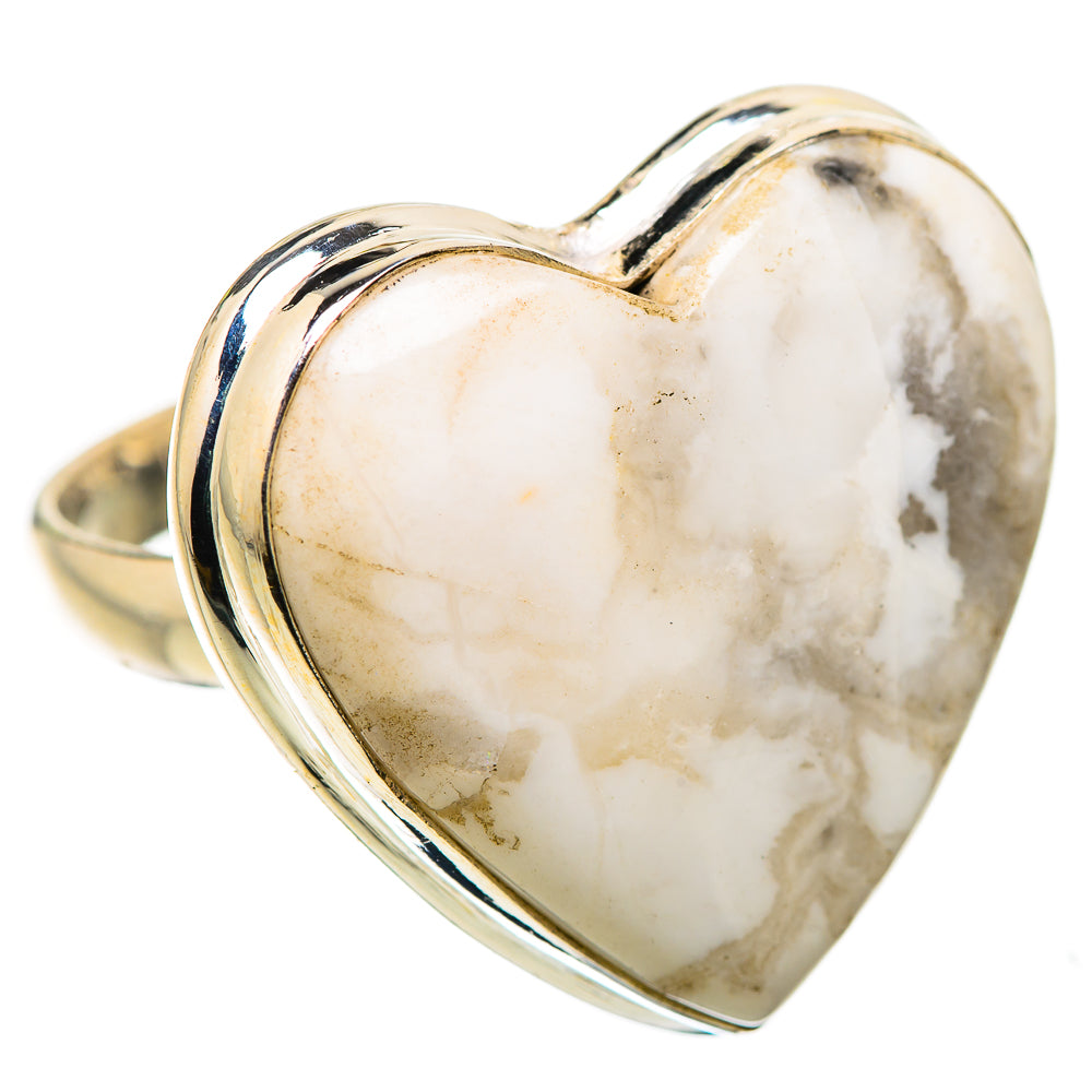 Ana Silver Co Large Howlite Ring Size 10 (925 Sterling Silver)