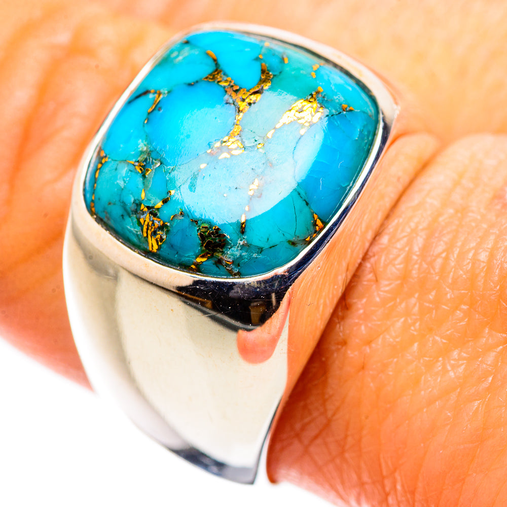 Blue Copper Composite Turquoise Ring Size 9 (925 Sterling Silver) RING135596