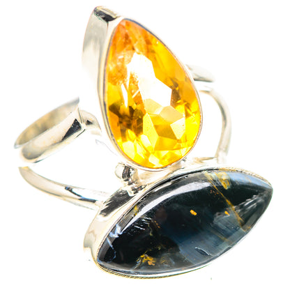 Large Pietersite, Citrine 925 Sterling Silver Ring Size 9.25 (925 Sterling Silver) RING137536