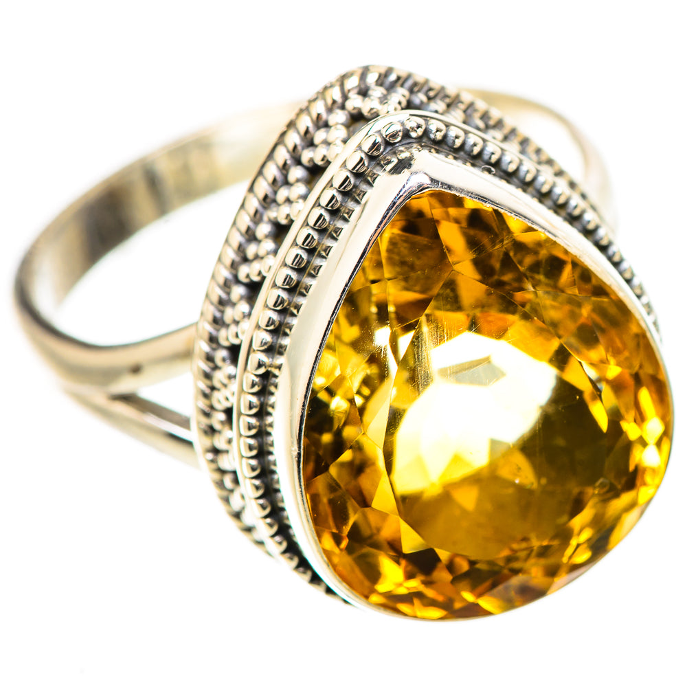Large Faceted Citrine Ring Size 11.75 (925 Sterling Silver) RING135357