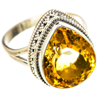 Large Faceted Citrine Ring Size 11.75 (925 Sterling Silver) RING135357