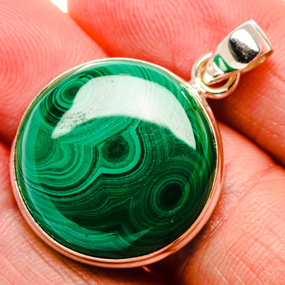 Malachite Pendant 1 1/2" (925 Sterling Silver) PD37300