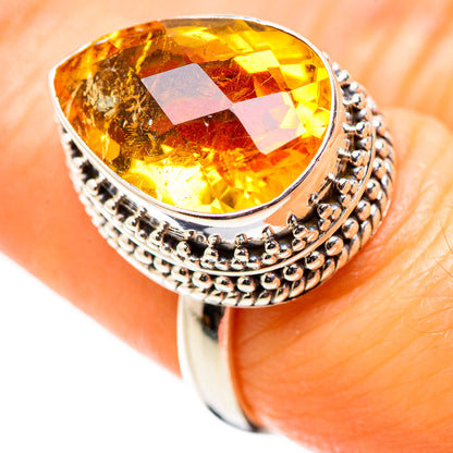 Ana Silver Co Faceted Citrine Ring Size 7.5 (925 Sterling Silver)