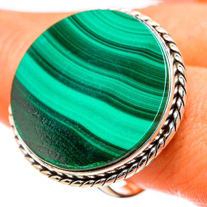 Huge Malachite Ring Size 10 (925 Sterling Silver) RING135584