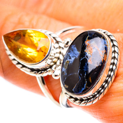 Large Pietersite, Citrine 925 Sterling Silver Ring Size 8 (925 Sterling Silver) RING137790