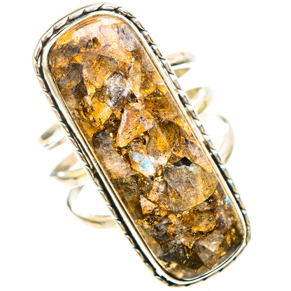Large Brecciated Labradorite 925 Sterling Silver Ring Size 8.75 (925 Sterling Silver) RING137569