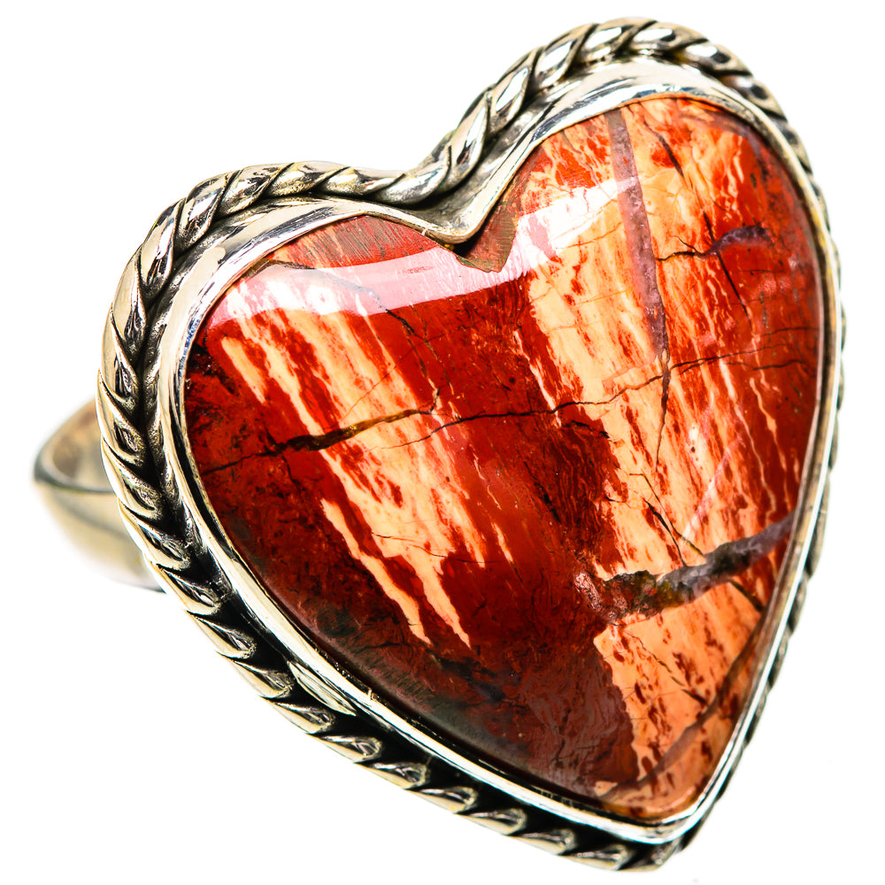 Large Brecciated Red Jasper Ring Size 10 (925 Sterling Silver) RING135381
