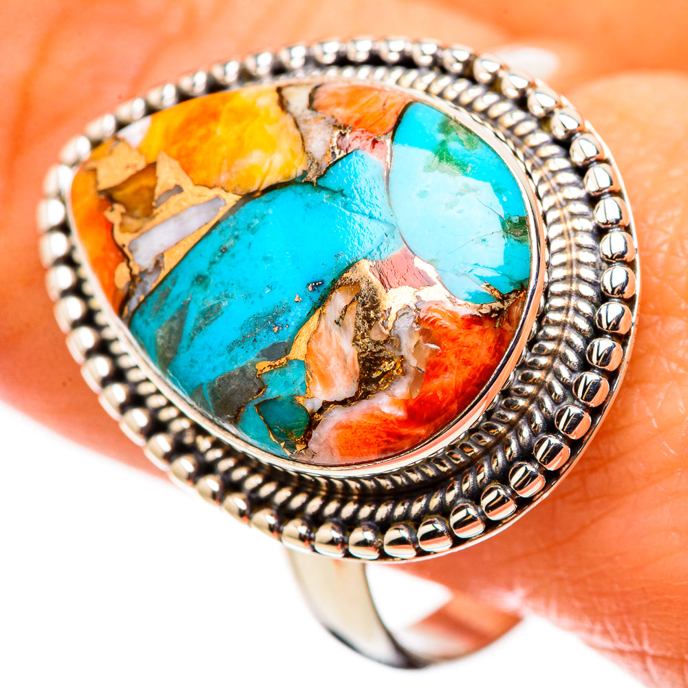 Spiny Oyster Turquoise Ring Size 10.75 (925 Sterling Silver) RING134632