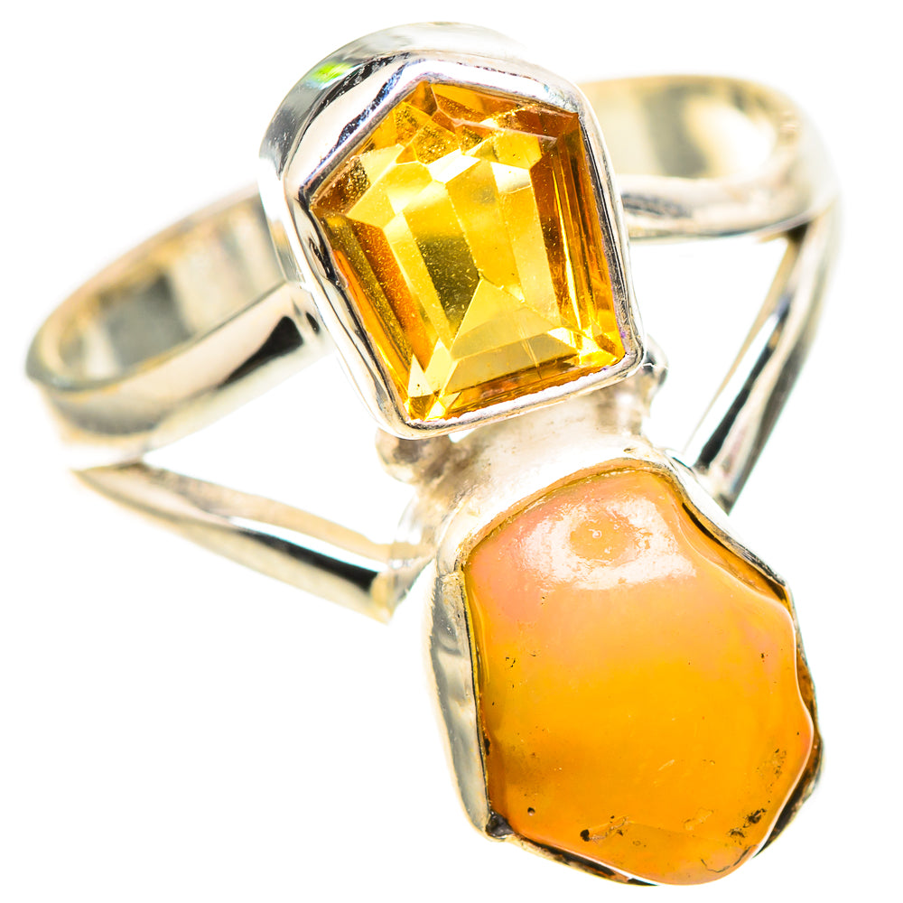 Ethiopian Opal, Citrine Ring Size 8 (925 Sterling Silver) RING136725