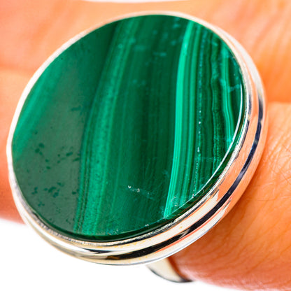 Huge Malachite Ring Size 6.5 (925 Sterling Silver) RING135765