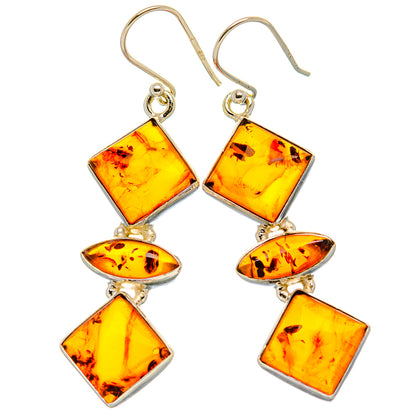 Baltic Amber Earrings 2" (925 Sterling Silver) EARR431781