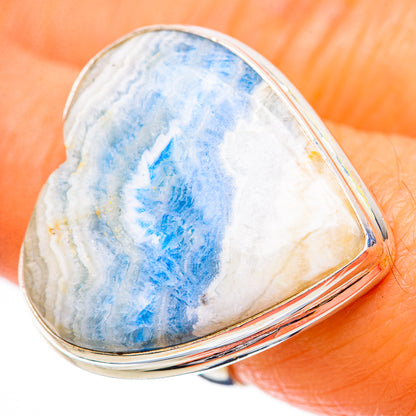 Large Blue Scheelite Ring Size 7.25 (925 Sterling Silver) RING135938