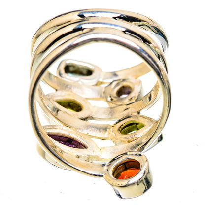Garnet, Peridot, Blue Topaz, Amethyst Ring Size 6.25 (925 Sterling Silver) RING135881