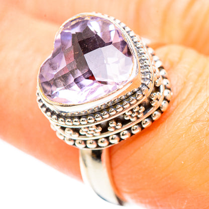 Faceted Pink Amethyst Ring Size 7.25 (925 Sterling Silver) RING137072