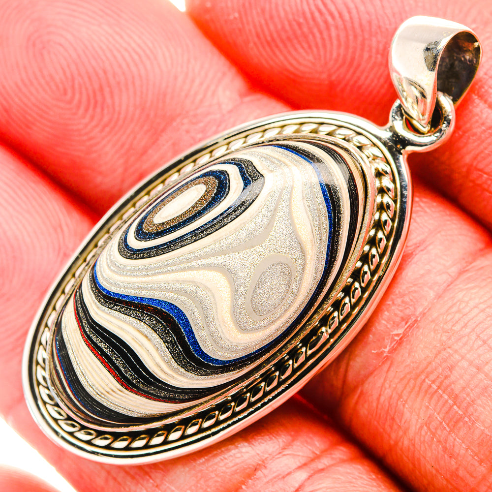 Fordite Pendant 1 3/4" (925 Sterling Silver) PD37370