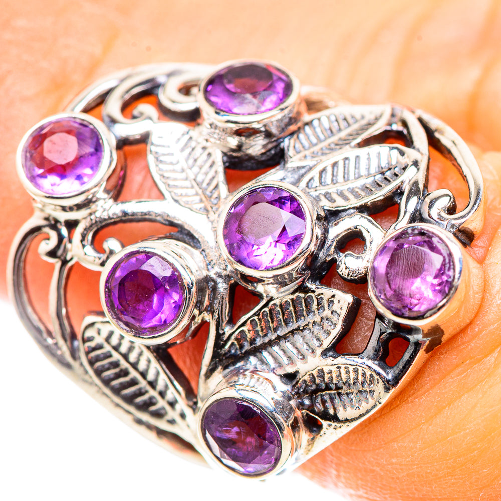 Faceted Amethyst 925 Sterling Silver Ring Size 6.25 (925 Sterling Silver) RING137251