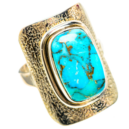 Blue Copper Composite Turquoise 925 Sterling Silver Ring Size 8.75 (925 Sterling Silver) RING137240