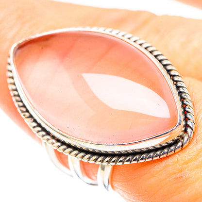 Large Rose Quartz 925 Sterling Silver Ring Size 7.5 (925 Sterling Silver) RING137552