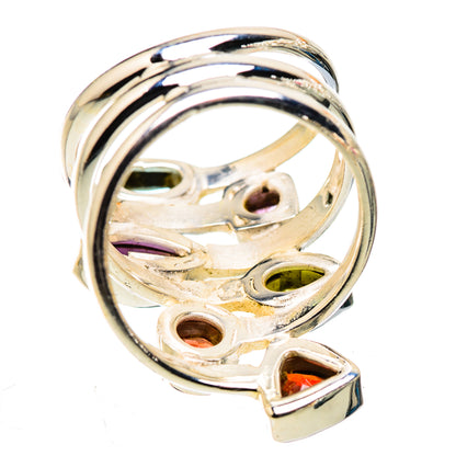 Garnet, Amethyst, Peridot, Blue Topaz Ring Size 6.5 (925 Sterling Silver) RING135651