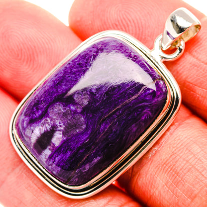 Charoite Pendant 1 5/8" (925 Sterling Silver) PD37381