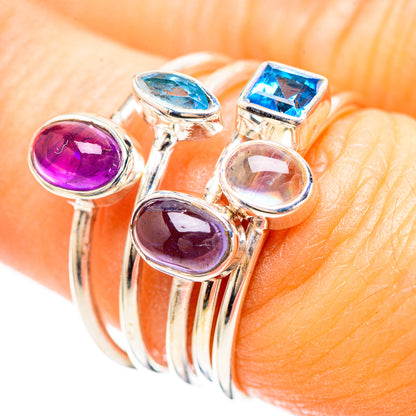 Amethyst, Tanzanite, Blue Topaz, Aquamarine Ring Size 6.25 (925 Sterling Silver) RING136430