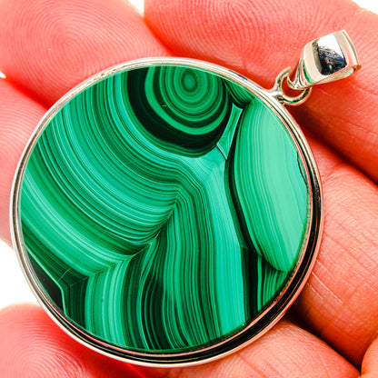 Malachite Pendant 2" (925 Sterling Silver) PD37132