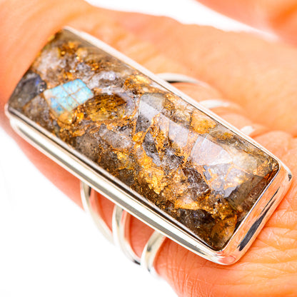 Large Brecciated Labradorite 925 Sterling Silver Ring Size 8 (925 Sterling Silver) RING137753