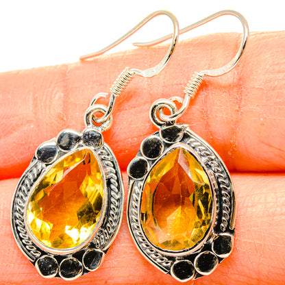 Faceted Citrine Earrings 1 1/2" (925 Sterling Silver) EARR431497