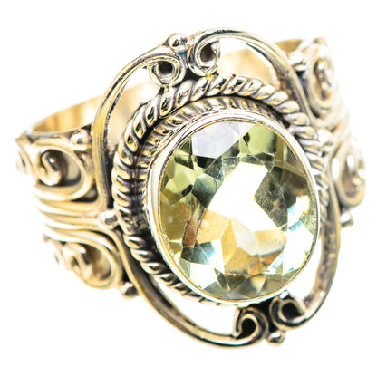 Faceted Green Amethyst Ring Size 8.25 (925 Sterling Silver) RING136709