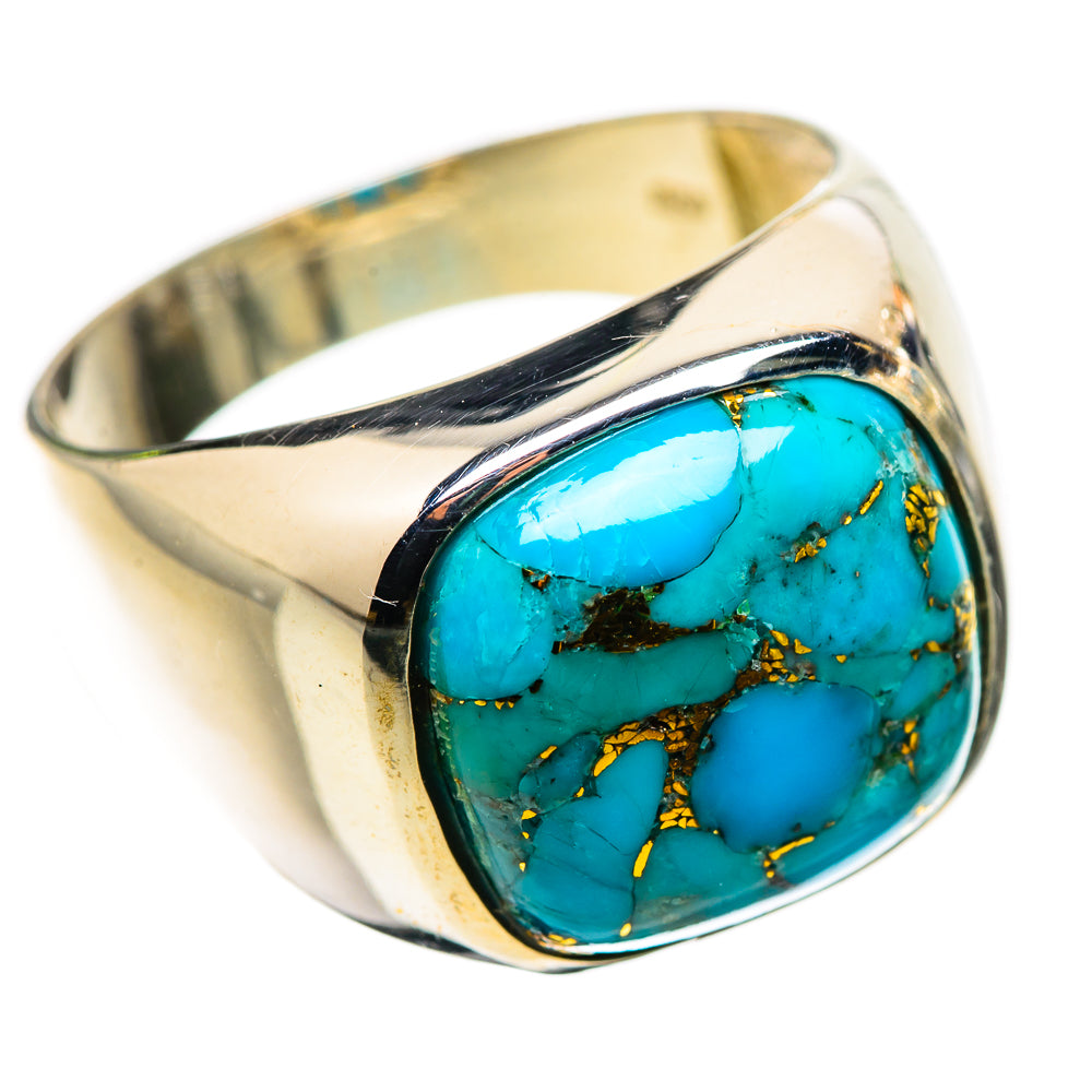 Blue Copper Composite Turquoise Ring Size 9 (925 Sterling Silver) RING135596