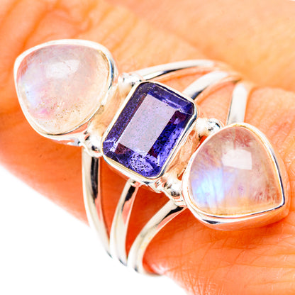 Ana Silver Co Faceted Tanzanite, Rainbow Moonstone Ring Size 9 (925 Sterling Silver)