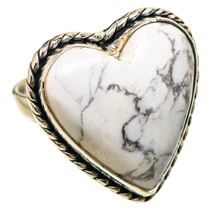 Large Howlite Ring Size 8 (925 Sterling Silver) RING135339