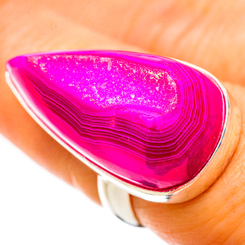 Ana Silver Co Large Pink Window Druzy Ring Size 7 (925 Sterling Silver)
