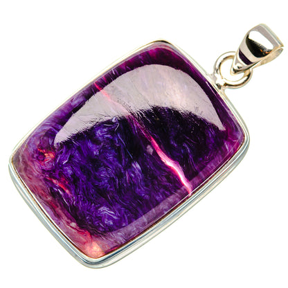 Charoite Pendant 1 5/8" (925 Sterling Silver) PD37417