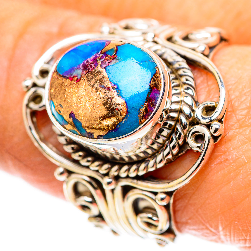 Blue Copper Composite Turquoise 925 Sterling Silver Ring Size 8.25 (925 Sterling Silver) RING137687