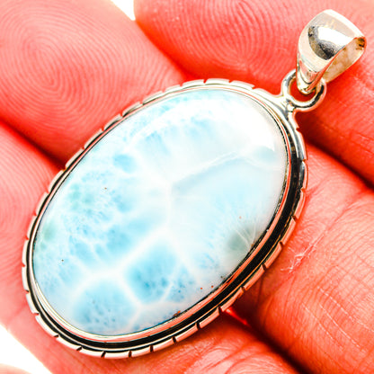 Larimar Pendant 1 3/4" (925 Sterling Silver) PD37385