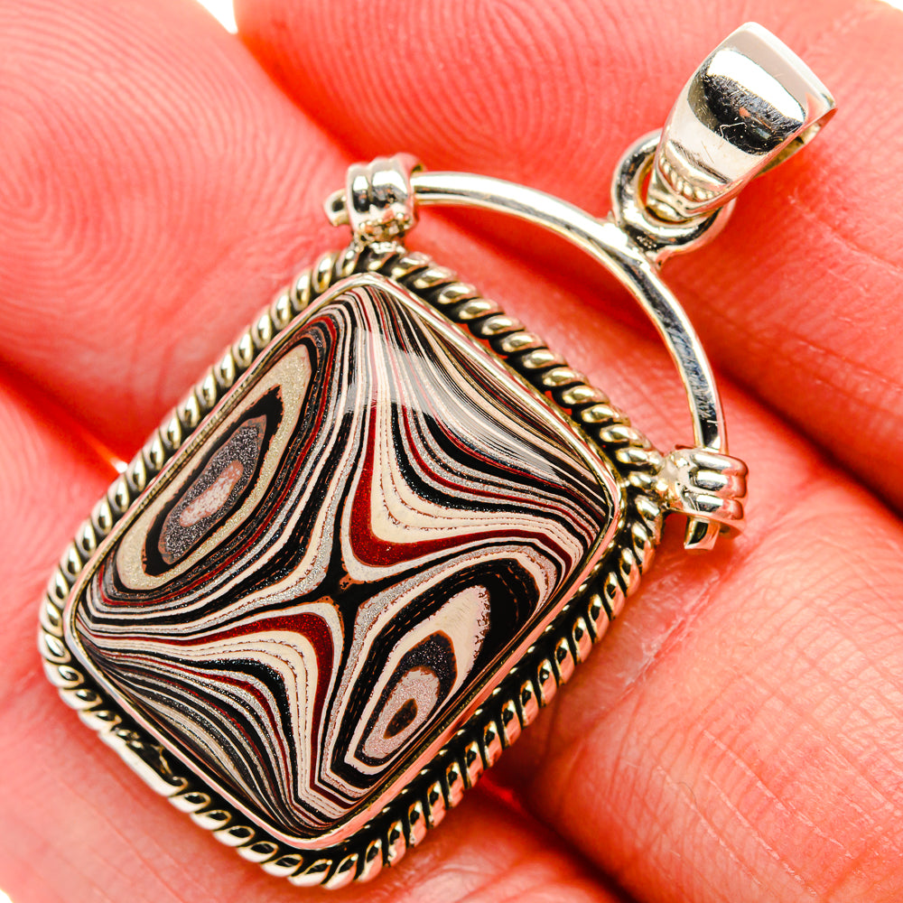 Fordite Pendant 1 5/8" (925 Sterling Silver) PD37422