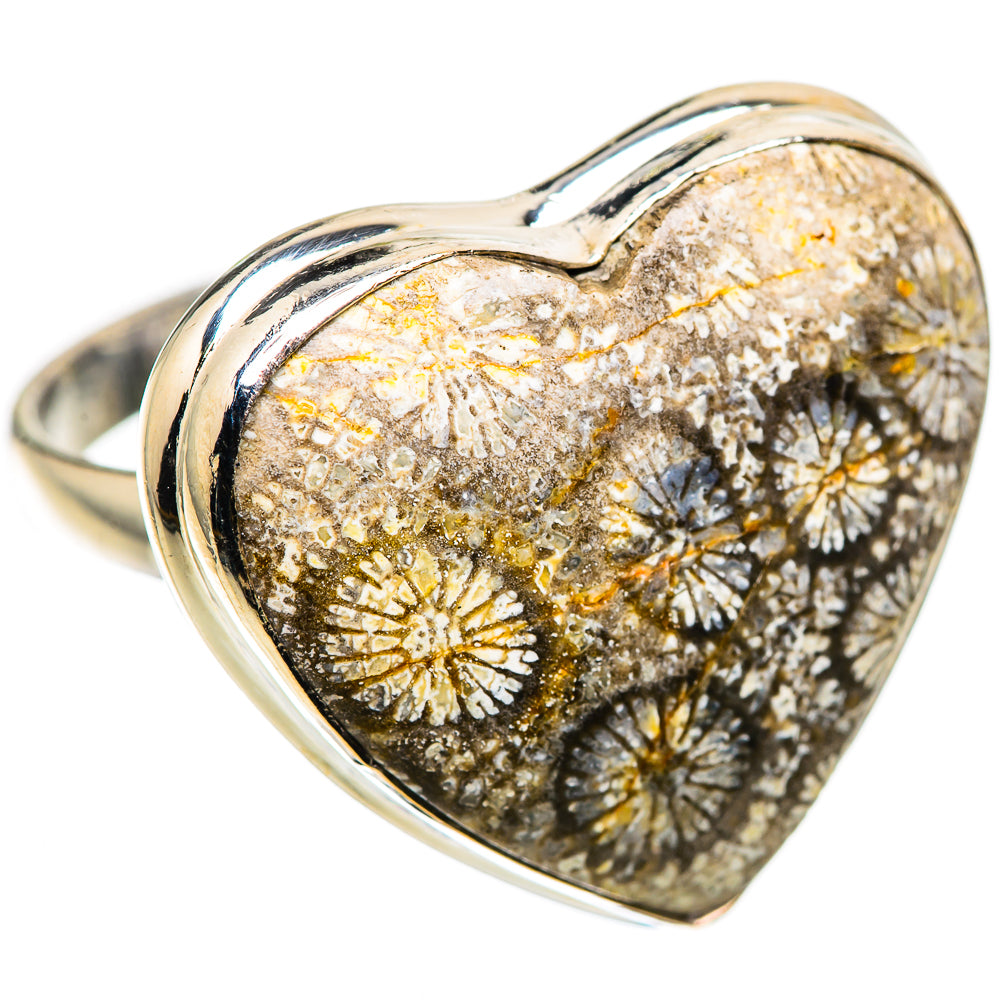 Large Fossil Coral Ring Size 10.75 (925 Sterling Silver) RING136092